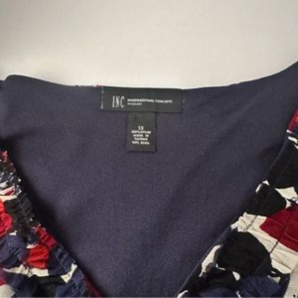 INC International Leaf Stack Print Dress - Picture 6 of 6